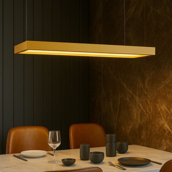 Golden Rectangle Shape Led 4 Feet Modern Linear Light