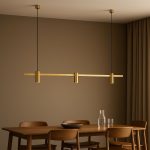 Premium Linear Brass Pendant Light – 30W | Adjustable Hanging | 4ft Length - Image 2
