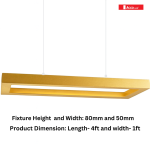 Golden Rectangle Shape Led 4 Feet Modern Linear Light - Image 2