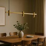 Premium Linear Brass Pendant Light – 30W | Adjustable Hanging | 4ft Length