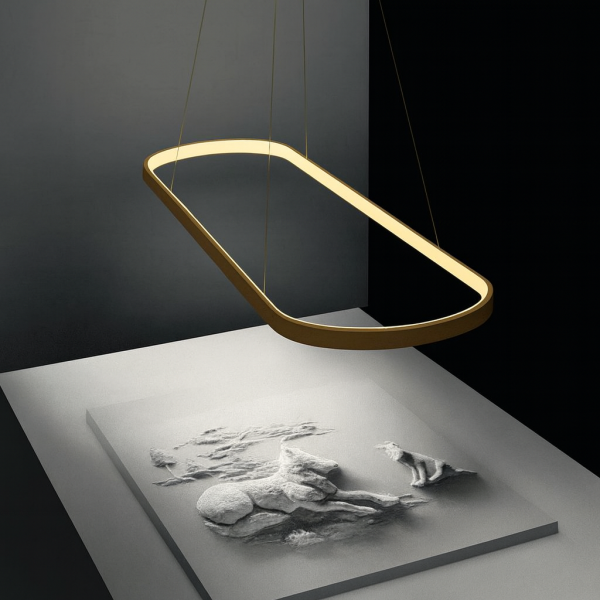 Golden Eclairs Shape Led 4 Feet Modern Chandelier