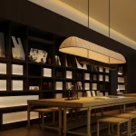Beige Fabric Ambient Pendant Light