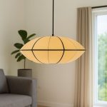 Wabi Sabi Beige Ribbon Pendant Light (Dia- 1.5ft, H- 12 Inches) - Image 3
