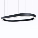 Black Oval Bottom Lit Led Pendant Light (60W, 4ft × 2ft) - Image 2