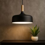 Acco LED “Marseille” Black Aluminum Hanging Light (⌀36cm, Height 30cm) - Image 2