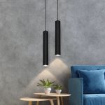 Acco LED Black Pendant Light with Inbuilt Led(⌀5.5cm, Length 31cm)