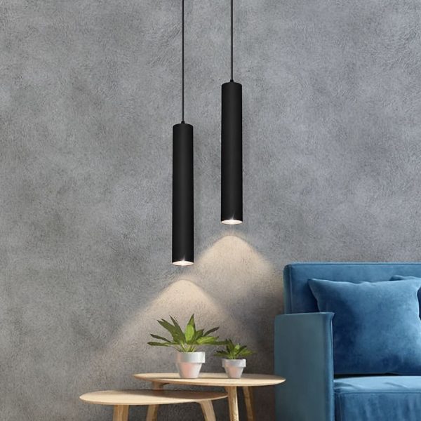 Acco LED Black Pendant Light with Inbuilt Led(⌀5.5cm, Length 31cm)