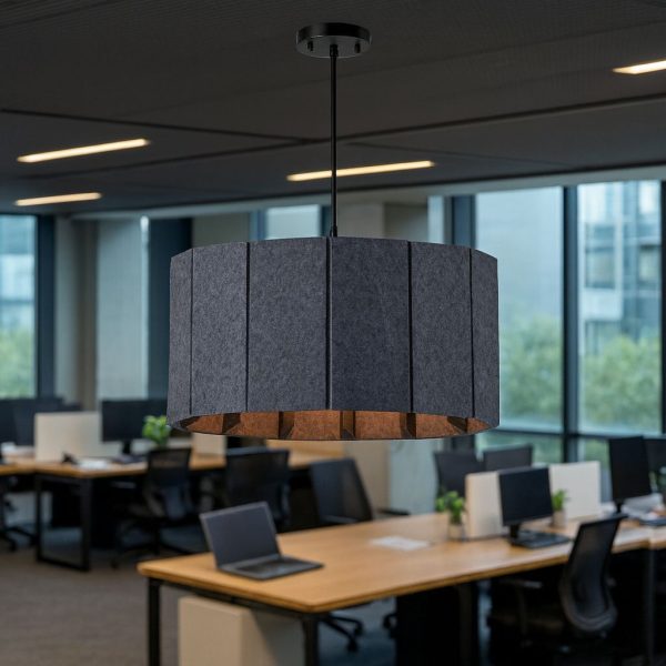 Grey Basket – Luxury Acoustic Pendant Light (60cm Ø x 35cm H)