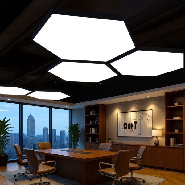 Black Full Difuser Hexagon Led Light | 6oomm| 40 W