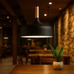 Acco LED “Marseille” Black Aluminum Hanging Light (⌀36cm, Height 30cm)