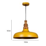 Acco LED “Marseille” Yellow Aluminum Hanging Light (⌀36cm, Height 25cm) - Image 4