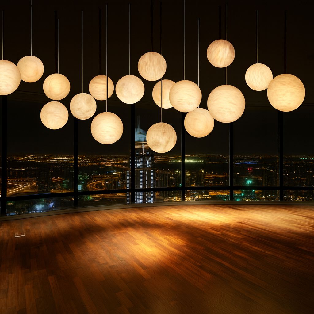 6 Aura Sphere Chandelier for Double Height Ceiling - Image 1