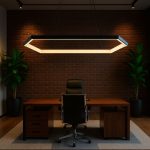 Black Hexagon Shaped Led 4 Feet Modern Chandelier