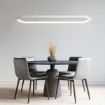 White Hexagon Shaped Led 4 Feet Modern Chandelier - Image 2